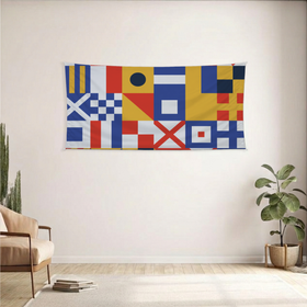 Maritime patchwork Custom Panoramic Tapestry - Velvet Satin 9