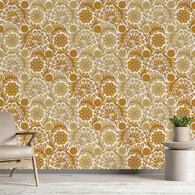 Marigold jaal Custom Wall Mural - Timber Grain 4
