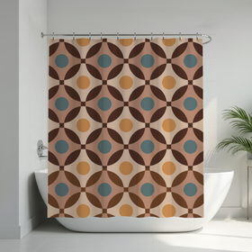 Radial lattice Custom Shower Curtain -  Hydro Shield - Peach 3