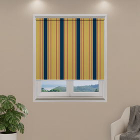 Blue Yellow Stripes Custom Roller Shade - Blackout 9