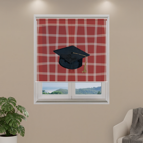 Gingham Grad Custom Roller Shade - Mesh 4