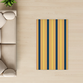 Blue Yellow Stripes Rug - Rectangle - Luxe Grain 6
