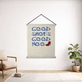 Good Shoes Mood Ivory Custom Hanging Tapestry - Weave Loom 3