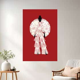 Crimson Avant Garde Canvas Print - Gallery Wrap 3