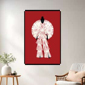 Crimson Avant Garde Canvas Print - Mounting 4