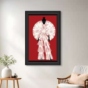 Crimson Avant Garde Canvas Print - Framing 5