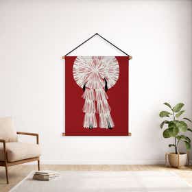 Crimson Avant Garde Custom Hanging Tapestry - Velvet Satin 4