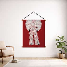 Crimson Avant Garde Custom Hanging Tapestry - Weave Loom 5