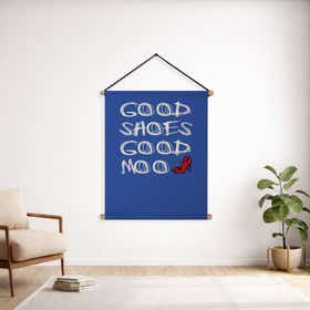 Good Shoes Mood Cerulean Custom Hanging Tapestry - Weave Loom 9