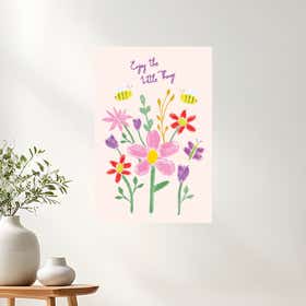 Crayon Flowers Acrylic Print - Premium Gloss Photo Paper 15