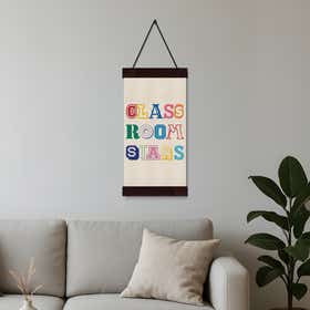 Class Room Stars Hanging Canvas - Charcoal 6