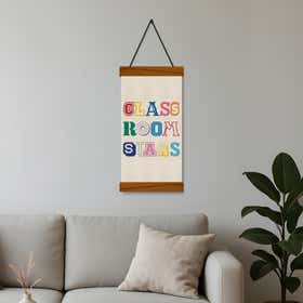 Class Room Stars Hanging Canvas - Natural 7