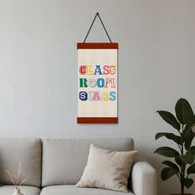 Class Room Stars Hanging Canvas - Natural Walnut 9