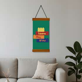 Learn Play Grow Hanging Canvas - Natural 3