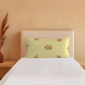 Kawaii Capybaras Custom Bed Pillow - Microdenier Polyester 3