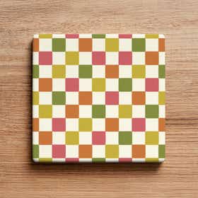 Cabana Checks Custom Acrylic Coasters - Pack of 4 9
