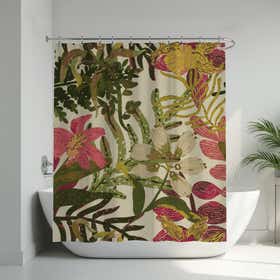 Wild Botanica Custom Shower Curtain -  Hydro Shield - White 4