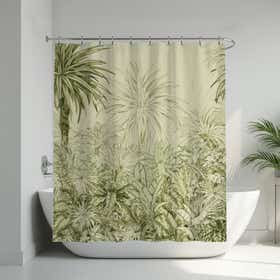 Jungle Oasis Custom Shower Curtain -  Hydro Shield - White 2