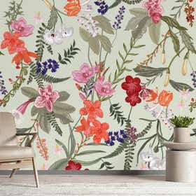 Orchids Garden Custom Wall Mural - Stone Grain 3