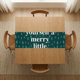 Merry Little Trees Custom Table Runner - Velvet Satin 11