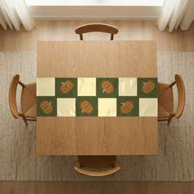 Pumpkin Check Olive Custom Table Runner - Velvet Satin 20