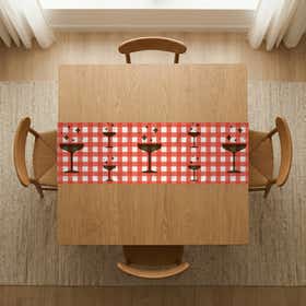 Gingham Toast Custom Table Runner - Velvet Satin 21
