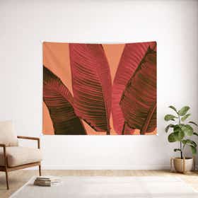 Peach Tropic Custom Wall Tapestry - Velvet Satin 20