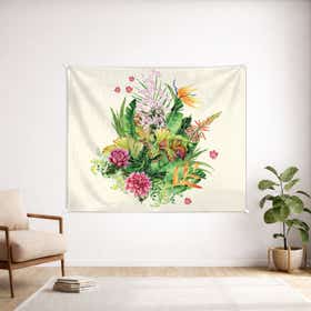Floral Retreat Custom Wall Tapestry - Weave Loom 13