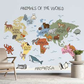 Animal Atlas Custom Wall Mural - Timber Grain 2