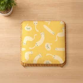 Paws in Motion Custom Square Seat Cushion - Canvas 14