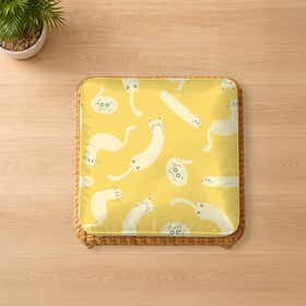 Paws in Motion Custom Square Seat Cushion - Velvet Satin 16