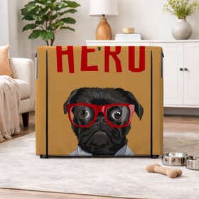 Super Pug Pet Crate Cover - Peek Mesh 2