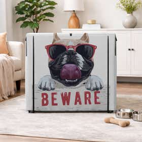 Beware Dog Pet Crate Cover - Peek Mesh 4