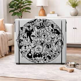 Doodle Dog Faces Pet Crate Cover - Peek Mesh 9
