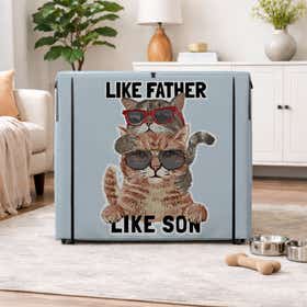 Father Son Cat Pet Crate Cover - Peek Mesh 10