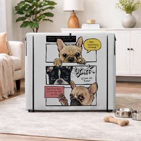 French Bulldog Comic Pet Crate Cover - Peek Mesh 11