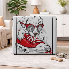 Hey Sneaker Buddy Pet Crate Cover - Peek Mesh 15