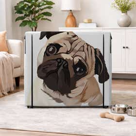 Pug Illustration Pet Crate Cover - Peek Mesh 21