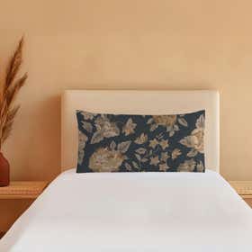 Peonies Navy Custom Bed Pillow - Microdenier Polyester 2