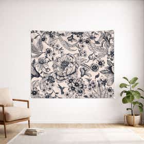 Cottage Florals Custom Wall Tapestry - Weave Loom 21