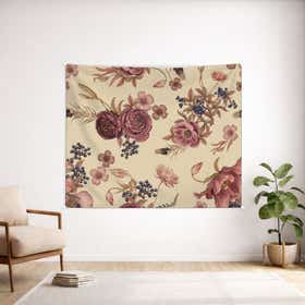 Ivory Bloom Custom Wall Tapestry - Weave Loom 9
