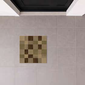 Neutral Plaid Custom Doormat - Square 12