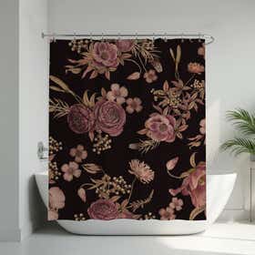 Dusky Bloom Custom Shower Curtain -  Hydro Shield - White 2