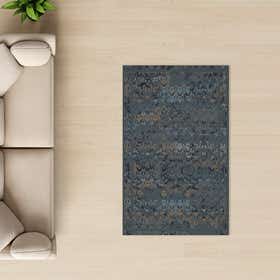Distressed Damask Custom Rug - Rectangle - Luxe Grain 18
