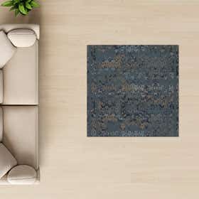 Distressed Damask Custom Rug - Square - Luxe Grain 21