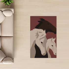 Wild Horses Custom Rug - Rectangle - Luxe Grain 15