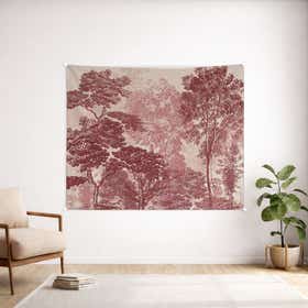 Forest Toile Custom Wall Tapestry - Velvet Satin 4