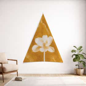 Golden Bloom Custom Triangular Tapestry - Velvet Satin 21