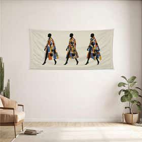Runway Ready Custom Panoramic Tapestry - Velvet Satin 21