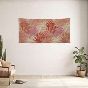 Coral Palms Custom Panoramic Tapestry - Velvet Satin 19